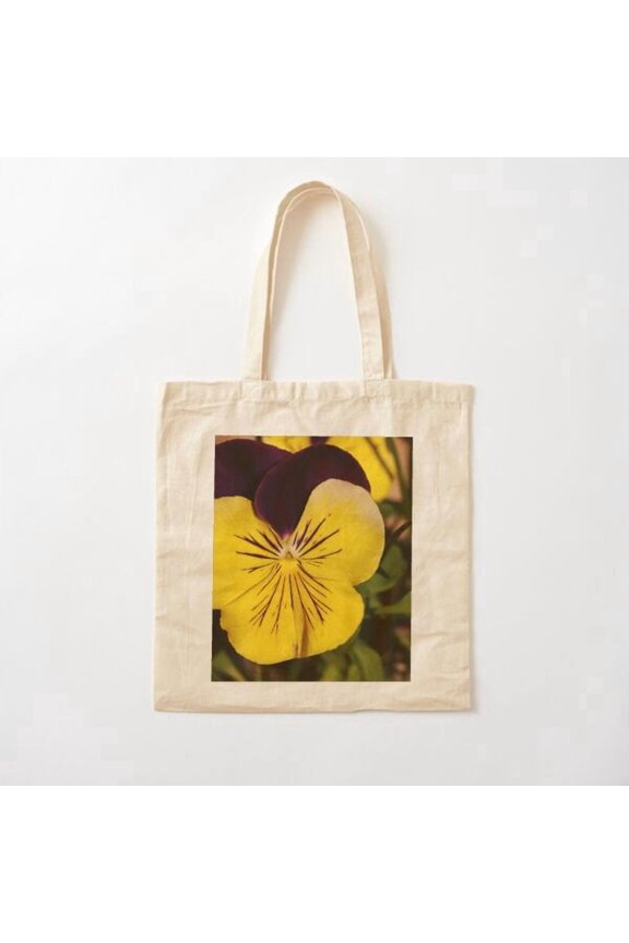 Spring Pansy Canvas Tote Bags, Reusable Shopping Bag