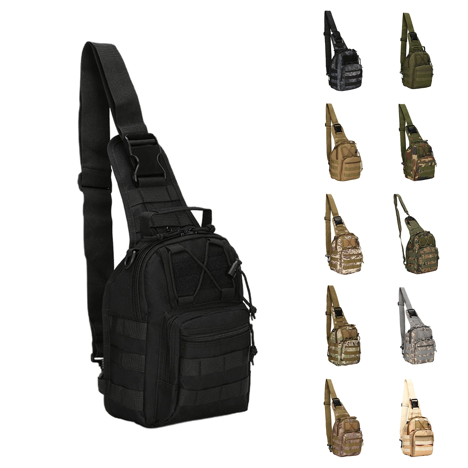 Spring Pack Backpack Spring Park Unisex Sling Backpack with Military Design Polyester, Black ...