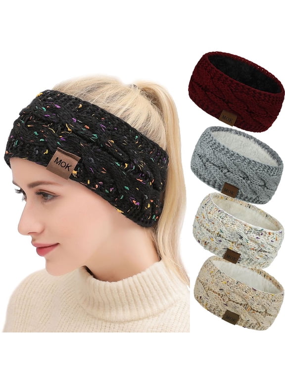 Winter Knitted Headband, Soft, Comfortable, Chunky, in Solid, Gray, 1 ct