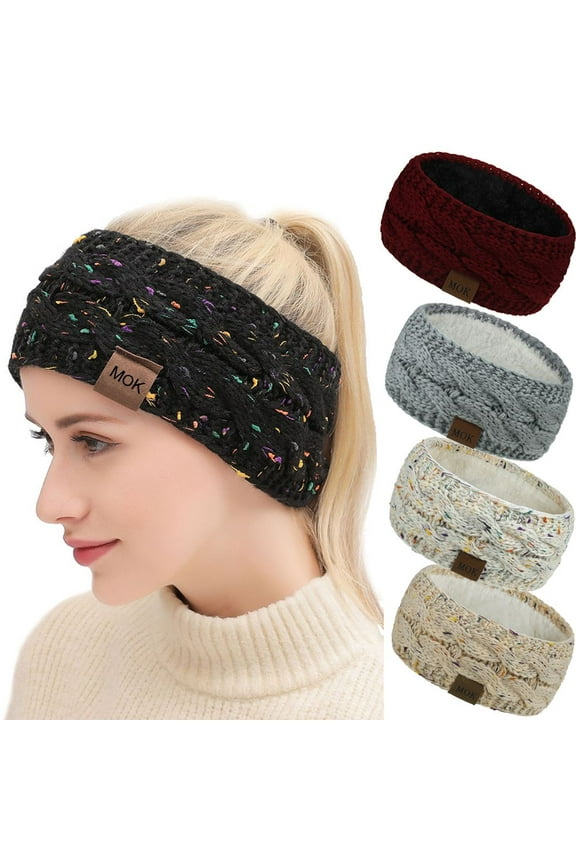 Winter Knitted Headband, Soft, Comfortable, Chunky, in Solid, Gray, 1 ct