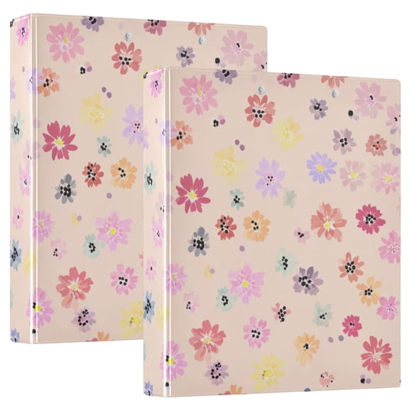 Spring Pastel Color Petals Round Ring Binder 3 Rings 1.5" Capacity File Storage for A4 Size 1 Pack