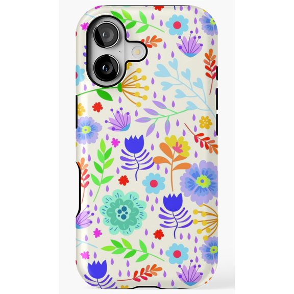Spring Pastel Floral Soft Botanical Pattern Phone Case for iPhone 11 12 13 14 15 16 17 Pro Max