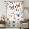 thumbnail image 1 of Spring Pastoral Botanical Sheer Curtains 72 Inches Long, Farmhouse Butterfly Floral Light Filering Curtains, Breathable Simi Curtain Privacy Drapes for Living Room Bedroom Window Treatment, 1 of 9