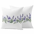 thumbnail image 1 of Spring Pastoral Floral Pillow Covers 2 Pack Watercolor Purple Flowers Pillowcase Waterproof Outdoor Throw Pillow Cover for Patio Garden Square Cushion 24”x24”, 1 of 9