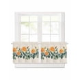 thumbnail image 1 of Spring Pastoral Floral Short Blackout Curtains 36 Inch Long Yellow Flowers Linen Texture Rod Pocket Kitchen Curtains, 2 Panels Thermal Insulated Room Darkening Drapes for Bedroom, 42"W x 36"L, 1 of 5