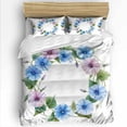 thumbnail image 1 of Spring Pastoral Twin Size Comforter Set, Blue Pink Watercolor Circle Flower Soft Bedding for All Seasons, 4 Pcs Bed Set with 1 Comforter (68"x86") ,1Sheet(66"x116"), 2 Pillowcases (19"x29"), 1 of 7