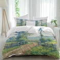 Service Spring Sheet Spring Path Comforter Set Queen Size, Country Vintage Pastoral Green ...