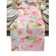Spring Peach Blossom Flower Table Runner Home Wedding Table Flag Mat