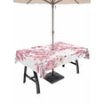 thumbnail image 1 of Spring Peach Flowers Outdoor Tablecloth - 54x80 Inch Rectangle Dining Table Cover, Pink Botanical Floral Leaves Branch Waterproof Outdoor Table Cloth with Umbrella Hole & Zipper for Picnic/Patio, 1 of 7