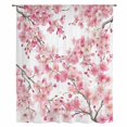 thumbnail image 1 of Spring Peach Flowers Sheer Curtains 63 Inches Long, Pink Botanical Floral Leaves Branch Light Filering Curtains, Breathable Simi Curtain Privacy Drapes for Living Room Bedroom Window Treatment, 1 of 9
