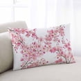 thumbnail image 1 of Spring Peach Flowers Throw Pillow Covers, Pink Botanical Floral Leaves Branch Soft Breathable Pillow Cases with Invisible Zipper, Toddler Pillowcases for Couch Bed Sofa Chair 12x20 Inches, 1 of 9