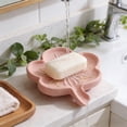 thumbnail image 1 of Spring Peach Soap Box Household Bathroom Washbasin Guide Silicone Soap Storage, Self Draining Soap Holder with Lid, Portable Travel Soap Case Keeps Bar Dry, 1 of 6