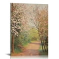 thumbnail image 1 of Spring Peach Tree Blossom Canvas Wall Art Print Vintage Spring Landscape Painting Classic Nature Painting Flower Tree Country Road Abstract Farmhouse Gallery Room Bedroom Bathroom Wall Decor, 1 of 5