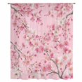 thumbnail image 1 of Spring Peaches Sheer Curtains 45 Inches Long, Botanical Blossom Flowers Branches Light Filering Curtains, Breathable Simi Curtain Privacy Drapes for Kitchen Bathroom Small Window Treatment, 1 of 9