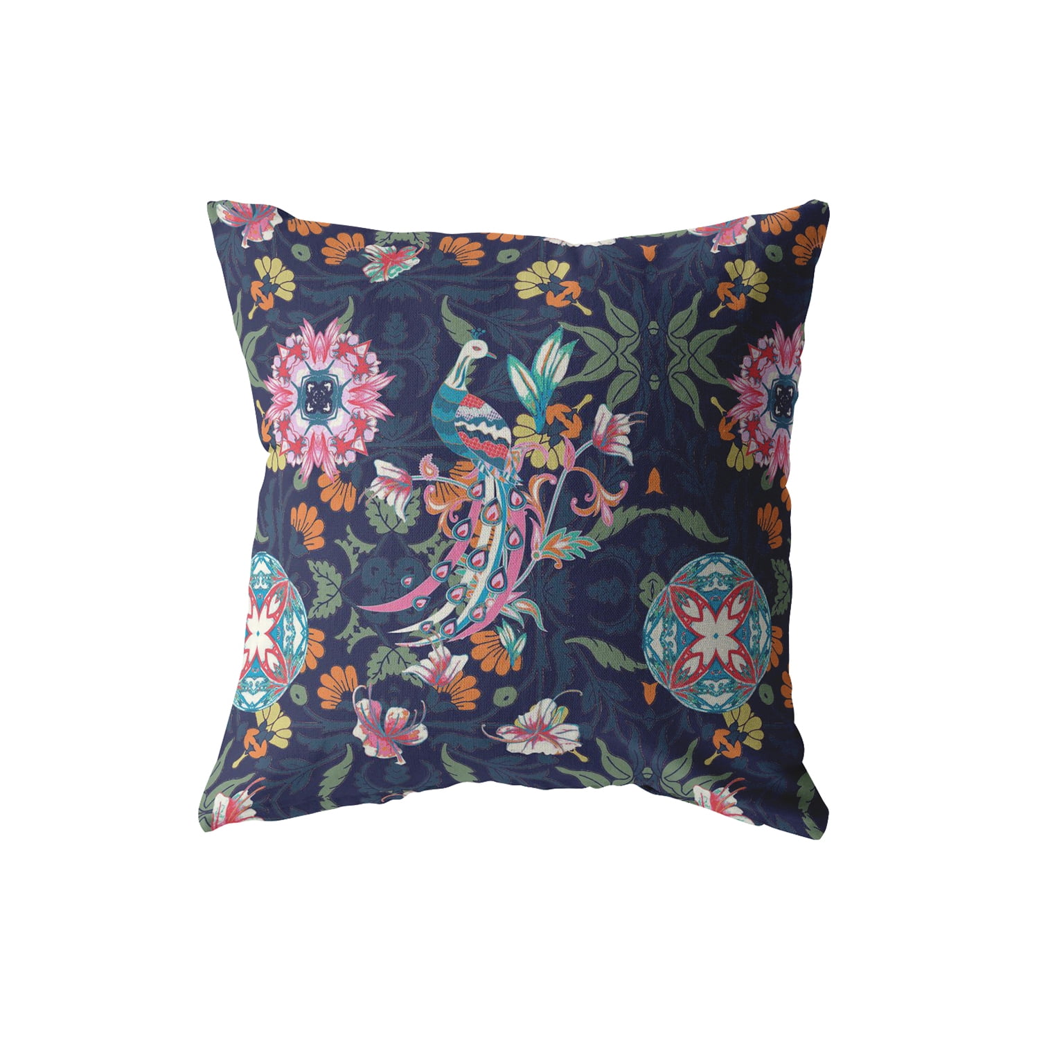 Amrita Sen Broadcloth Zippered Pillow With Indigo Finish CAPL3BrCDS-ZP-20x20