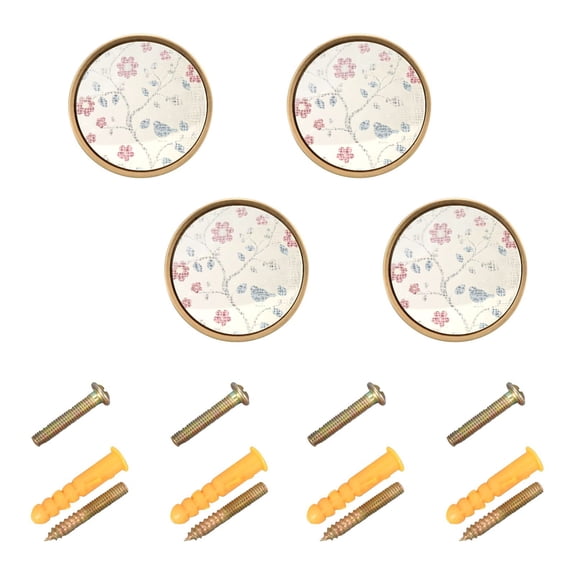 Spring Perch Flowers Cabinet Furniture Knobs Drawer Metal Pulls 1.26in Acrylic Zinc Alloy Dual Screw Set