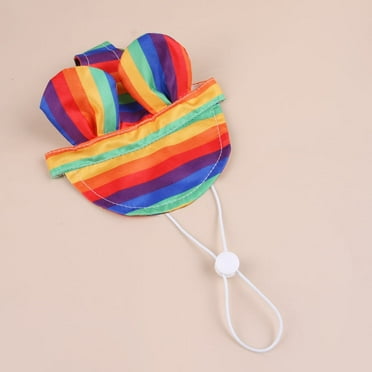 Spring Pet Sun Hat for Cats & Dogs - Breathable Fisherman Cap with Ear Holes, UV Protection, Adjustable Strap, Floral Design for Outdoor Use