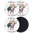 thumbnail image 1 of Spring Pig Coasters Set of 4, Absorbent Coasters for Drinks, Butterfly Botanical Floral Summer Coaster for Desk Coffee Table Protection, Home Decor House Warming Gifts 4", 1 of 8