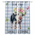 thumbnail image 1 of Spring Pig Kitchen Curtains Butterfly Botanical Floral Blue Plaid Cafe Short Curtains for Bathroom Blackout Window Curtain Grommet Small Window Treatment Tier Drapes for Bedroom Living Room 42"x45"x2, 1 of 9