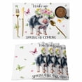 thumbnail image 1 of Spring Pig Placemats Set of 4, Butterfly Botanical Floral Summer Placemats for Dining Table, Place Mats for Kitchen Tabletop, Waterproof Wipeable Dining Table Mats Set, 1 of 9