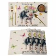 thumbnail image 1 of Spring Pig Placemats Set of 6, Butterfly Botanical Floral Rustic Placemats for Dining Table, Place Mats for Kitchen Tabletop, Waterproof Wipeable Dining Table Mats Set, 1 of 9