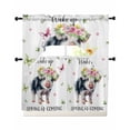 thumbnail image 1 of Spring Pig Swag Kitchen Curtains Sets for Windows 24 Inch Length, Butterfly Botanical Floral Summer Short Window Curtain Panels Swags Valances and Tiers 3 Piece Set for Cafe/Dining Room, 1 of 5