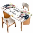 thumbnail image 1 of Spring Pig Table Cloths for 4 Foot Rectangle Tables, Butterfly Botanical Floral Summer Patio Waterproof Elastic Fitted Tablecloths, Washable Rectangular Table Cover for Camping, 1 of 8