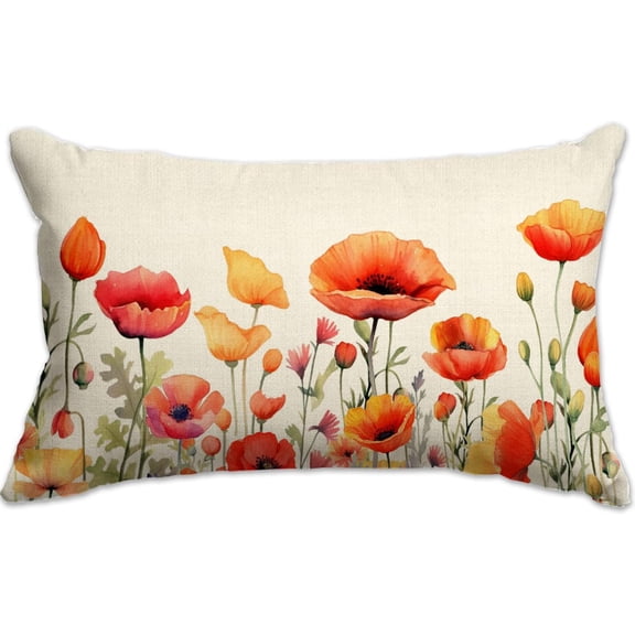 Spring Pillow Covers 12x20 Flower Summer Outdoor Farmhouse Lumbar Throw Pillows Decor Couch Living Room