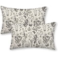 thumbnail image 1 of Spring Pillow Covers 12x20 Inch Set of 2,Black Gray Wild Flower Plant Throw Pillows Case,Seasonal Floral Outdoor Decorative Linen Farmhouse Decor Cushion Covers for Home Sofa Bed Couch, 1 of 6