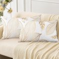thumbnail image 1 of Spring Pillow Covers 12x20 inch Set of 2, Soft Pillowcases Golden Leaves Pattern Decorative Sofa Living Room Bed Square Pillow Case Cushion Cover-Golden, 1 of 6
