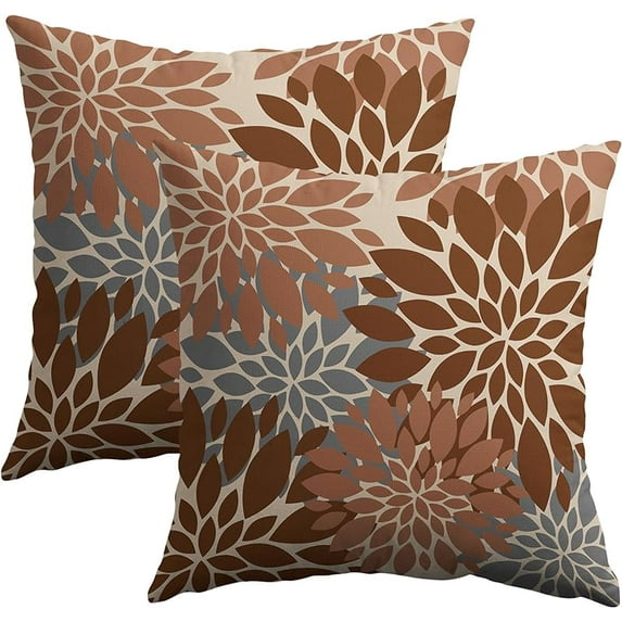 Spring Pillow Covers 18X18 Inch Set of 2, Yellow Pink Blue Colored Floral Colorful Easter Themed Flower Decorative Throw Pillow Covers Outdoor Farmhouse Cushion Case for Couch Sofa Bed Decor