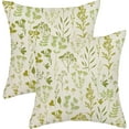 thumbnail image 1 of Spring Pillow Covers 18x18 Inch 2 Pcs Sage Green Wildflower Plant Decor Throw Pillows Vintage Floral Leaves Seasonal Summer Outdoor Decoration Pillowcase Linen Cushion Cover for Couch Sofa Bed, 1 of 6