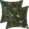 thumbnail image 1 of Spring Pillow Covers 18x18 Inch Set of 2,Black Sage Green Wild Flower Plant Throw Pillows Case,Seasonal Vintage Floral Outdoor Decorative Farmhouse Decor Cushion Covers for Sofa Bed Couch, 1 of 7