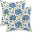 thumbnail image 1 of Spring Pillow Covers 18x18 Inch Set of 2, Blue Hydrangea Flower Throw Pillows Spring Summer Floral Decorations Holiday Farmhouse Pillowcase Linen Outdoor Decor Cushion Case for Couch Sofa Home, 1 of 6