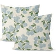 thumbnail image 1 of Spring Pillow Covers 20x20 Inch 2 Pcs Navy Blue Sage Green Hydrangea Flower Decor Throw Pillows Vintage Floral Seasonal Summer Outdoor Decoration Pillowcase Linen Cushion Cover for Couch Sofa, 1 of 6