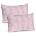thumbnail image 1 of Spring Pillow Sham Set of 2, Doodle Silhouette Flowers Romantic Flourishing Pattern, Quality Microfiber Bedding Item for All Seasons, 26" x 20", Pink Ivory, by Ambesonne, 1 of 3