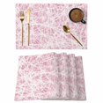 thumbnail image 1 of Spring Pink Cobweb Placemats Set of 4 Abstract Boho Farmhouse Lines Place Mats Indoor Wipeable Table Mats Washable Cloth Dining Table Placemats for Kitchen Holiday Party Home Decor 13x19 Inch, 1 of 9