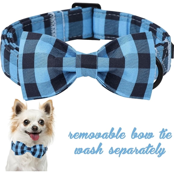 Spring Pink Dog Collar with Bow Pet Gift Adjustable Soft and Comfy Bowtie Collars for Small Medium Large Dogs