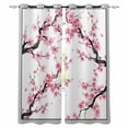 thumbnail image 1 of Spring Pink Flowers Blackout Curtains 54 Inches Long, Botanical Peach Blossoms Floral Thermal Insulated Black Out Curtains, Darkening Window Curtain Drapes for Bedroom Living Room 52"x54" 2 Panels, 1 of 9