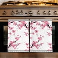 thumbnail image 1 of Spring Pink Flowers Kitchen Towels Set of 2, Botanical Peach Blossoms Floral Absorbent Dish Towels for Kitchen, Microfiber Hand Towel, Quick Drying Tea Towel for Cleaning Decorative Dishcloths, 1 of 7