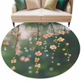 thumbnail image 1 of Spring Pink Flowers Round Area&nbsp;Rug 6ft Water Droplets Non-Slip&nbsp;Washable Circle Rugs Soft Felt Indoor Floor Mat for Bedroom Kitchen Living Room Bathroom, 1 of 9