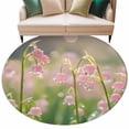 thumbnail image 1 of Spring Pink Lily Round Area&nbsp;Rug 7ft Pastoral Dewdrop Flowers Non-Slip&nbsp;Washable Circle Rugs Soft Felt Indoor Floor Mat for Bedroom Kitchen Living Room Bathroom, 1 of 9