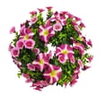 thumbnail image 1 of Spring Pink Petunia Wreath 15 Inch Artificial Pink & White Flower Wreath with Greenery for Front Door, Home Wall, Indoor Outdoor Porch, Easter & Spring Festival Decor(E), 1 of 6
