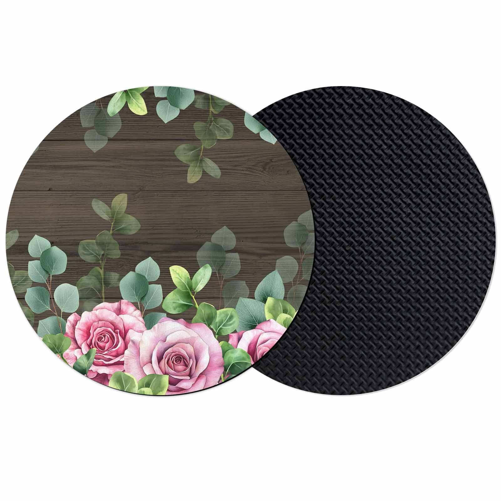 Pink Coaster Set Spring Pink Roses Coasters Set of 2, Absorbent Coasters for Drinks ...