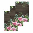 thumbnail image 1 of Spring Pink Roses Kitchen Dish Towels for Drying Dishes Set of 3, Pastoral Eucalyptus Leaves Brown Wooden Waffle Weave Microfiber Hand Tea Bathroom Towels Quick Dry & Absorbent Towel 15.7x23.6, 1 of 7