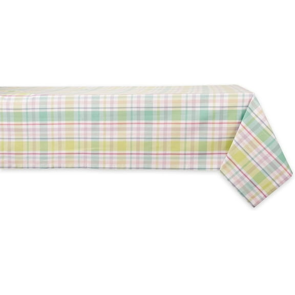 Spring Plaid Table Top Collection 100% Machine Washable Dress Up Your Table for Spring, Easter, Family Dinners, Picnics and Everyday, 60x84
