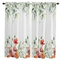 thumbnail image 1 of Spring Plant Daisy Eucalyptus Poppy Flower Rod Pocket Short Curtain Half-Curtain For Home Kitchen Door Drape Cafe Small Window, 1 of 6