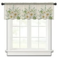 Spring Plant Leaves Rattan Wood Grain Short Half Curtains for Living