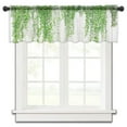 Spring Plant Leaves Rattan Wood Grain Short Half Curtains for Living
