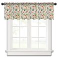 Spring Plant Leaves Rattan Wood Grain Short Half Curtains for Living
